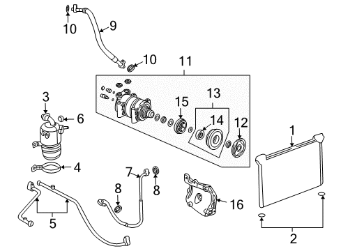 2007 GMC Sierra 1500 Classic A/C Condenser, Compressor & Lines Accumulator Asm, A/C Diagram for 19130067