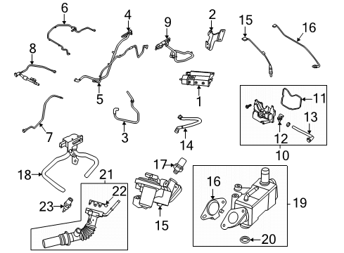 2021 Ford Escape Emission Components Oil/Air Separator Diagram for HX7Z-6A785-A