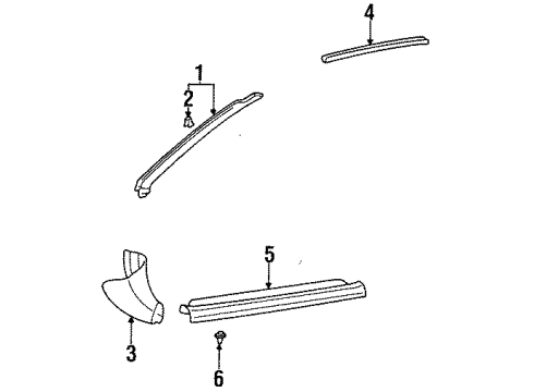 1998 Toyota Tercel Interior Trim - Pillars, Rocker & Floor Garnish, Front Pillar, LH Diagram for 62220-16050-E0