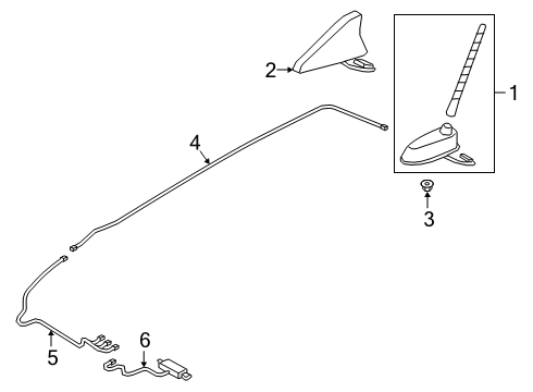 2021 Hyundai Santa Fe Antenna & Radio Feeder Cable-Antenna EXTN NO.1 Diagram for 96230-S2GA0