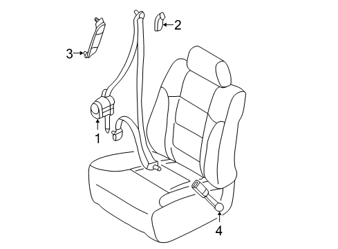 2002 Infiniti Q45 Seat Belt ADJUSTER Seat Belt Diagram for 87824-2Y000