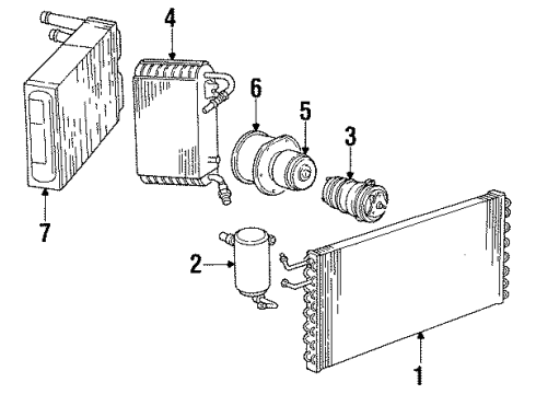 1984 GMC K2500 Suburban Air Conditioner & Heater Components Hose, A/C Compressor Diagram for 14048014