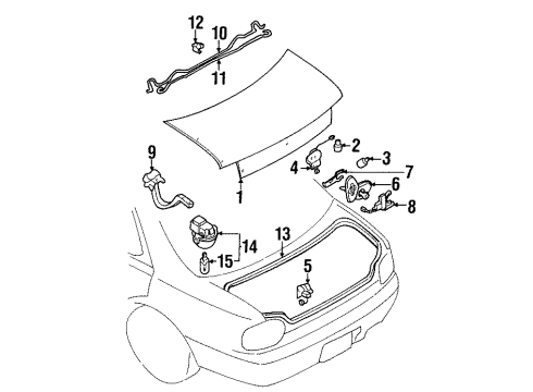 1993 Nissan Altima Trunk Cylinder Set-Trunk Lid Lock Diagram for H4660-1E425