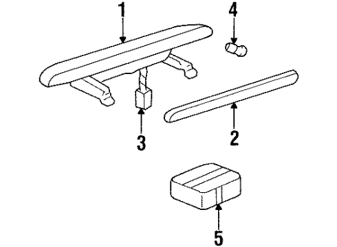 2002 Oldsmobile Intrigue High Mount Lamps Lens-High Mount Stop Lamp Diagram for 10429940
