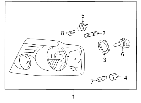 2004 Ford F-150 Headlamps Composite Headlamp Diagram for 3L3Z-13008-HA