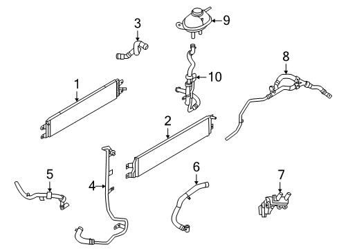 2020 Lincoln Aviator Radiator & Components Front Hose Diagram for L1MZ-8260-H