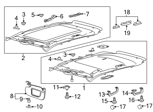 2019 Lincoln Nautilus Interior Trim - Roof Visor Spring Diagram for DS7Z-9904132-A