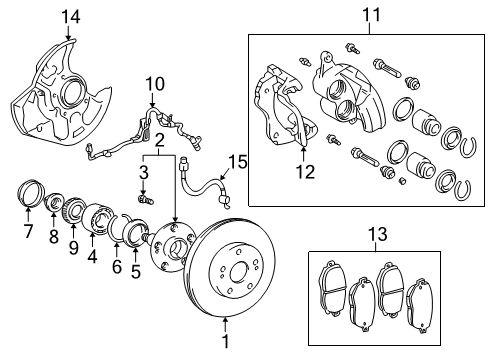 2004 Lexus IS300 Front Brakes Cap, Front Hub Grease Diagram for 43514-53010