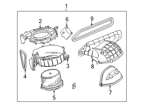 2013 Nissan Murano Blower Motor & Fan Blower Assy-Front Diagram for 27200-1AA0C