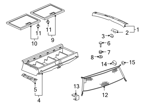 2005 Buick Terraza Interior Trim - Rear Body Net Asm-Convenience Diagram for 10444800