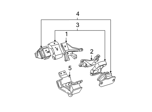 2006 Toyota Tundra Engine & Trans Mounting Stabilizer Diagram for 12381-0F010