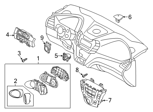 2015 Hyundai Santa Fe Sport Switches Cluster Assembly-Instrument Diagram for 94001-4Z300