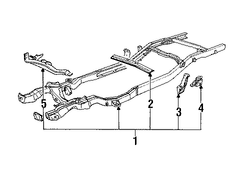 1993 Chevrolet S10 Frame & Components Member Asm-Trans Support Cr Diagram for 15675036