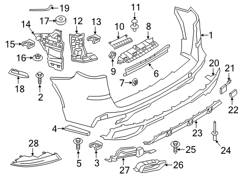 2021 BMW X5 Bumper & Components - Rear Reinforcement For Bumper, Re Diagram for 51127495552