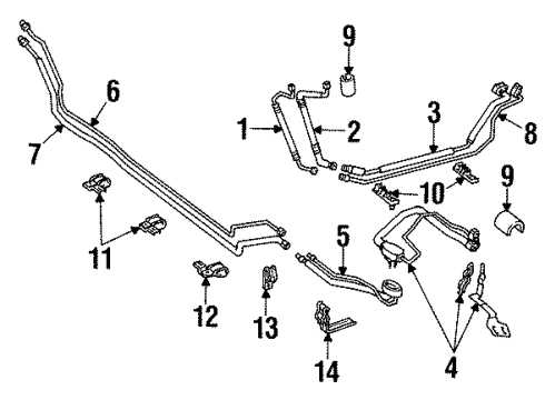 1999 Lexus LS400 Rear A/C Lines Packing A (For Cooler) Diagram for 88578-50030