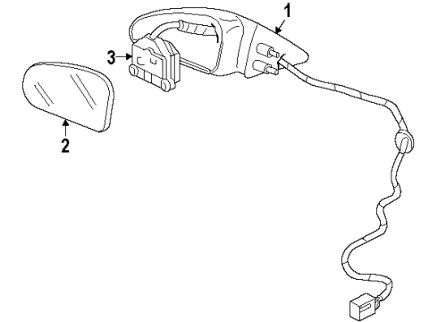 1994 Chevrolet Caprice Mirrors Switch Asm-Outside Rear View Mirror Diagram for 10188901