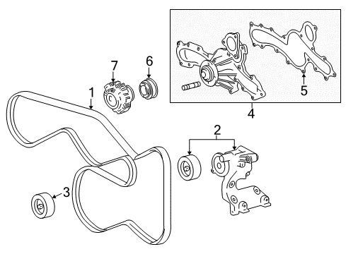 2014 Toyota Tundra Belts & Pulleys PULLEY Sub-Assembly, IDL Diagram for 16603-38012