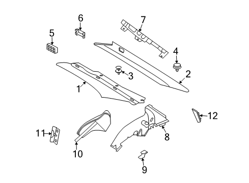 2005 BMW 745Li Interior Trim - Quarter Panels Bracket Diagram for 51437025271