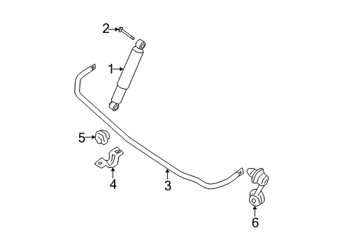 2005 Nissan Xterra Rear Suspension Components, Stabilizer Bar, Shocks & Components Clip-Rear STABILIZER Diagram for 56233-EA000