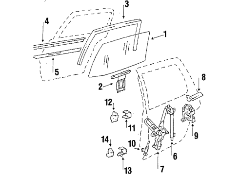 1984 Pontiac Phoenix Door & Components S/Strip Asm Rear Door * Diagram for 20037754