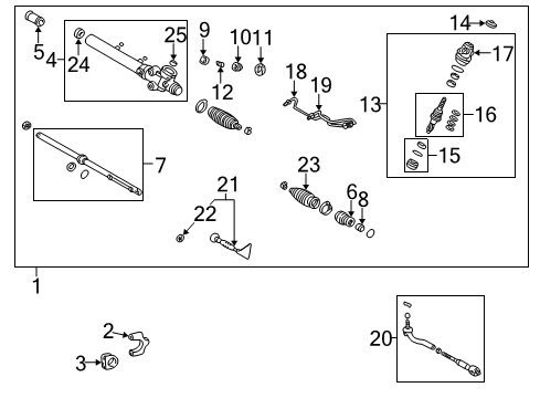 2001 Lexus GS300 Steering Column & Wheel, Steering Gear & Linkage Rod Assy, Tie, RH Diagram for 45460-59015