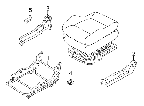 2006 Hyundai Tiburon Tracks & Components Recliner Knob-Front Seat, RH Diagram for 88283-2C000-LK