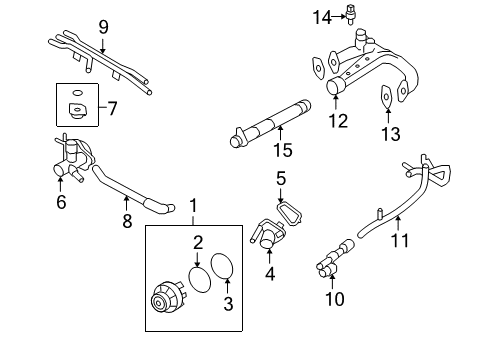 2009 Nissan GT-R Water Pump Gasket-Water Outlet Diagram for 11062-JF00A