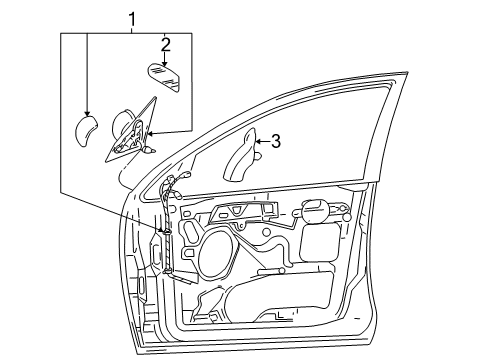 2007 Ford Focus Outside Mirrors Mirror Assembly Diagram for 6S4Z-17683-BA