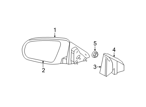 2010 Chrysler Sebring Outside Mirrors Passengers Power Side View Mirror Diagram for 4657002AA
