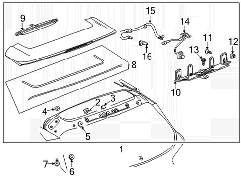 2020 Buick Encore GX Rear Spoiler Seal Kit Diagram for 42695047