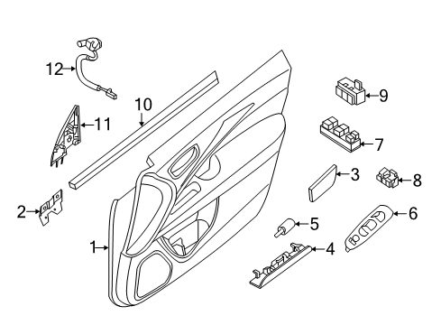 2019 Nissan Pathfinder Front Door Motor Assy-Regulator, RH Diagram for 80730-9PG0A