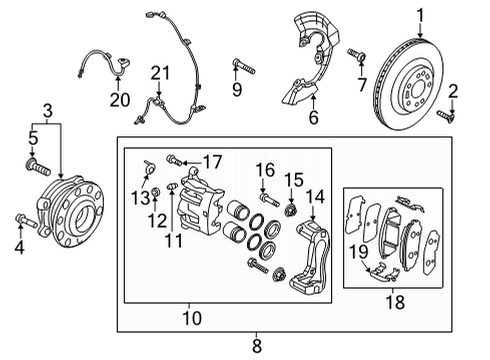 2022 Kia Carnival Front Brakes Pad Kit-Front Disc B Diagram for 58101R0A00