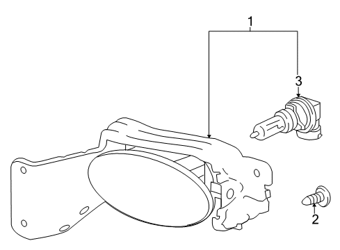 2010 Honda Accord Crosstour Bulbs Foglight Unit, Driver Side Diagram for 33951-TP6-305