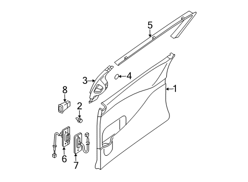 2009 Nissan Quest Sliding Door GARNISH-Slide Door, L Diagram for 82921-ZM70A