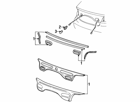 1996 Ford Taurus Bulbs Reflector Panel Diagram for F6DZ-13A565-AS