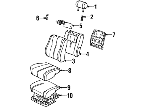 1992 Toyota Camry Front Seat Components Pad, Front Seat Cushion Diagram for 71511-32150