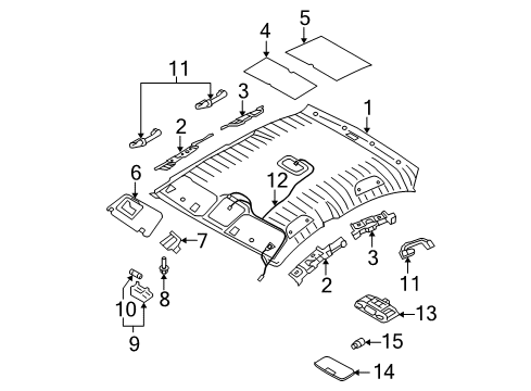 2009 Hyundai Accent Interior Trim - Roof Room Lamp Assembly Diagram for 92800-1E000-OR