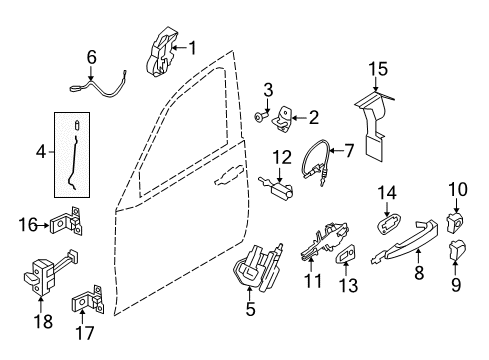 2016 BMW X5 Front Door Operating Rod, Door Front Left Diagram for 51217293615