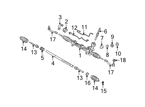 2007 Kia Rondo Steering Column & Wheel, Steering Gear & Linkage Gear & Linkage Assembly Diagram for 577101D200