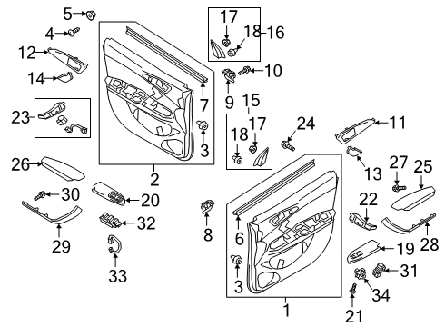 2019 Mitsubishi Eclipse Cross Front Door Screw-Tapping Diagram for MF453046