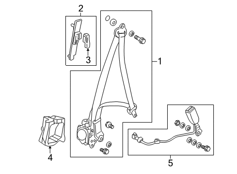 2013 Honda Pilot Seat Belt Protector L. FR. Diagram for 81891-SZA-A01