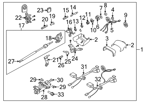 2002 GMC Envoy Steering Column, Steering Wheel & Trim, Housing & Components Tilt Spring Guide Diagram for 26034561