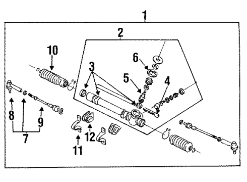 1987 Nissan Sentra P/S Pump & Hoses, Steering Gear & Linkage INSULATOR R Diagram for 48376-50A10