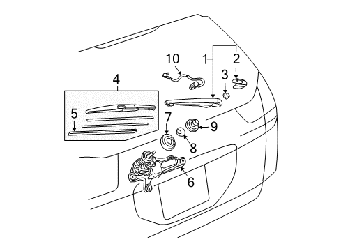 2005 Lexus RX330 Wiper & Washer Components Wiper Arm Cap Diagram for 85292-AE010