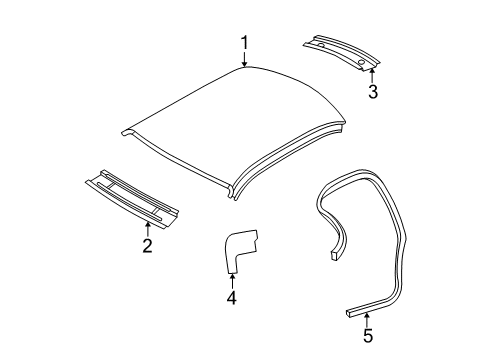 2001 Dodge Intrepid Roof & Components WEATHERSTRIP-Drip Rail Secondary Diagram for 4780147AF