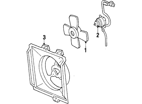 1984 Toyota Corolla Cooling System, Radiator, Water Pump, Cooling Fan Shroud Diagram for 16711-15140
