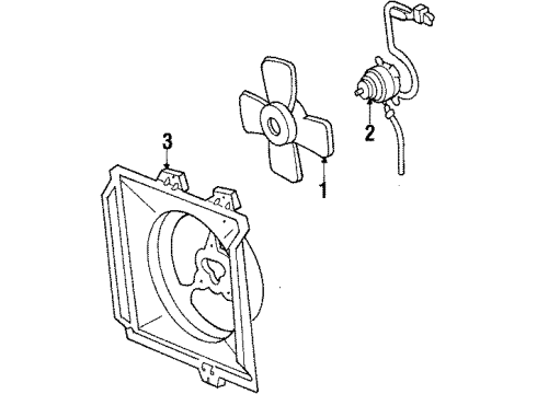 1985 Toyota Corolla Cooling System, Radiator, Water Pump, Cooling Fan SHROUD, Fan Diagram for 16711-74050
