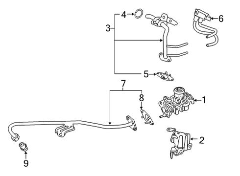 2021 Ford F-150 EGR System Inlet Tube Gasket Diagram for JL3Z-9E464-F