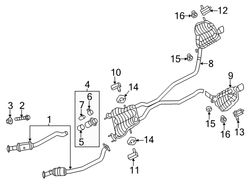 2011 Dodge Durango Exhaust Components MUFFLER-Exhaust Diagram for 4880202AG