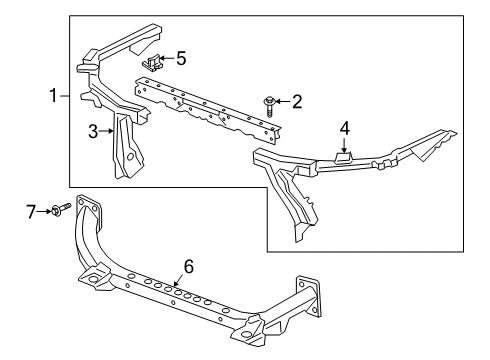 2020 Cadillac XT6 Radiator Support Upper Tie Bar Diagram for 84760202